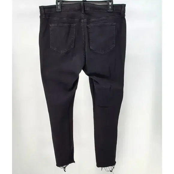 Old Navy‎ Rockstar Super Skinny Ankle Mid Rise Black Jeans Womens 16 Pre-Owned - Picture 2 of 5